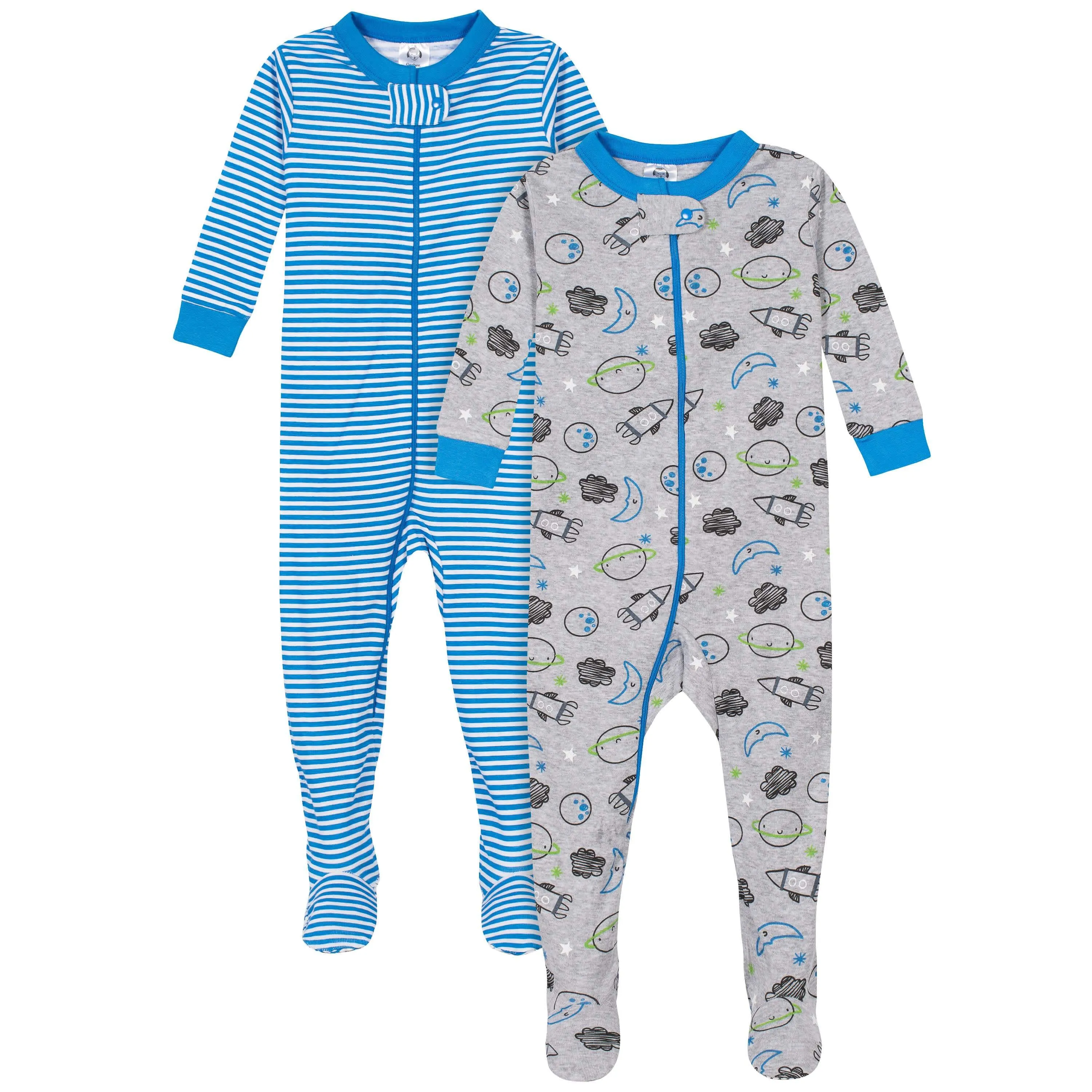 2-Pack Baby & Toddler Boys Space Snug Fit Footed Cotton Pajamas