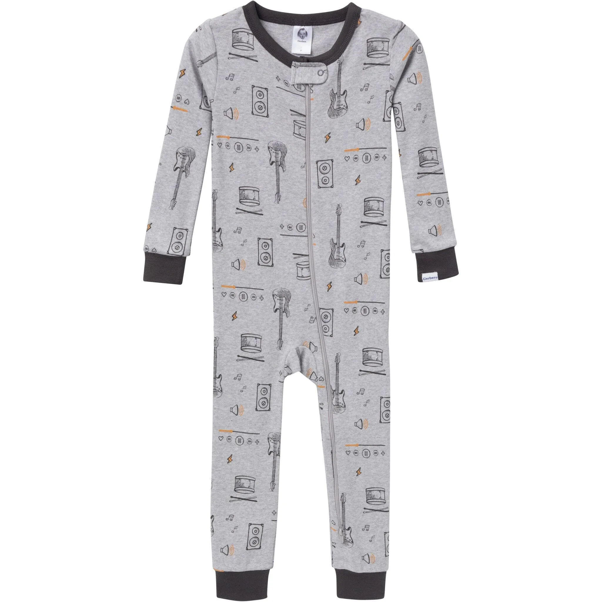 3-Pack Baby & Toddler Boys Music Snug Fit Footless Pajamas