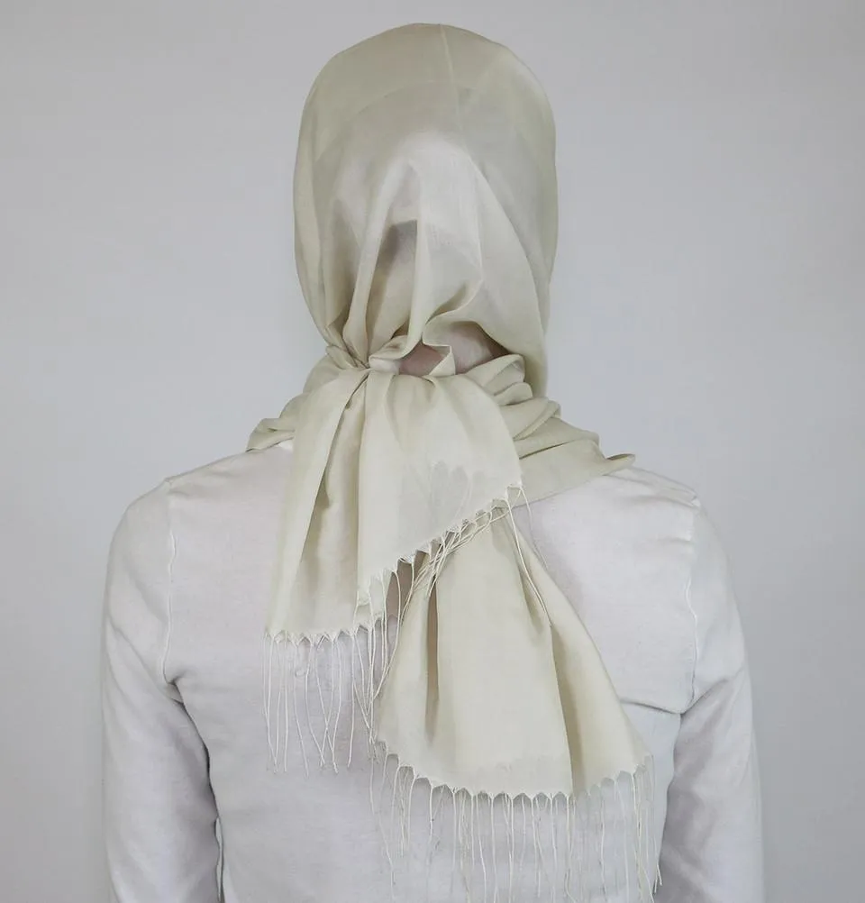 Aker Ince Hijab Shawl #312 Ivory