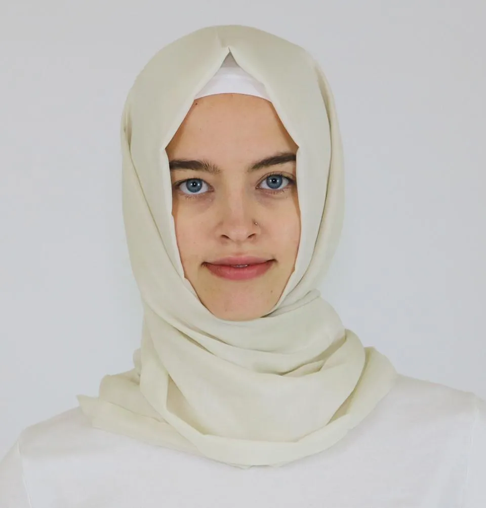 Aker Ince Hijab Shawl #312 Ivory