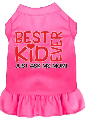 Ask My Mom Screen Print Dog Dress Bright Pink Xl (16)