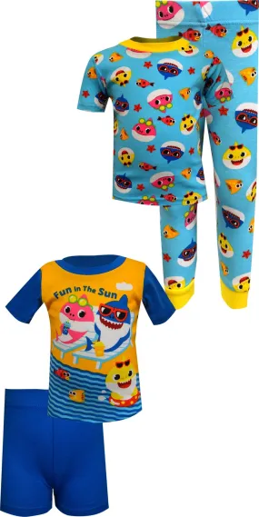 Baby Shark Fun in the Sun 4 Piece Cotton Infant Pajamas