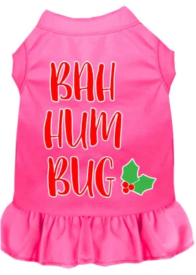 Bah Humbug Screen Print Dog Dress Bright Pink Xxxl