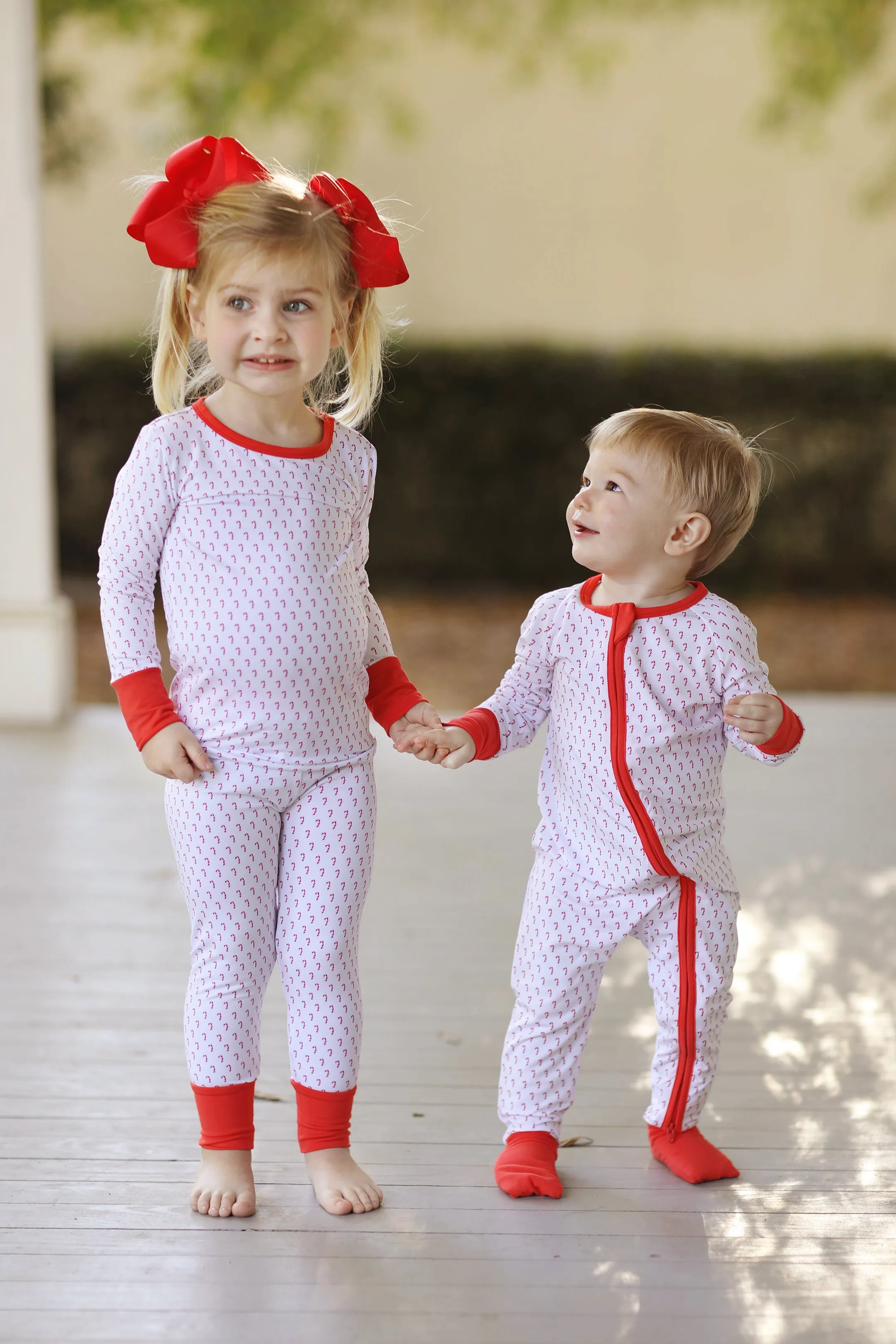 Bamboo Pajamas Set- Candy Canes (Unisex) Luella Lane