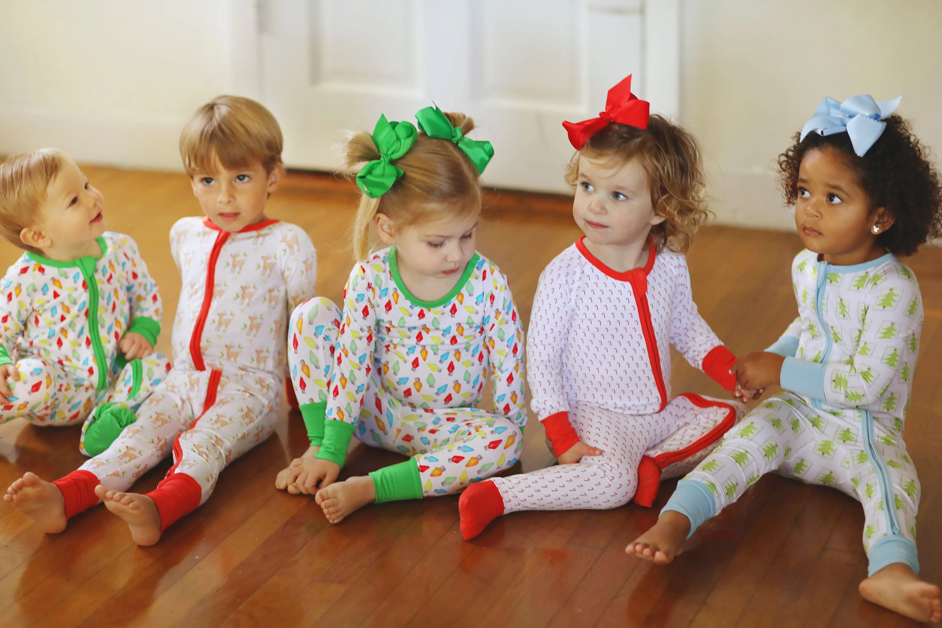 Bamboo Pajamas Set- Candy Canes (Unisex) Luella Lane