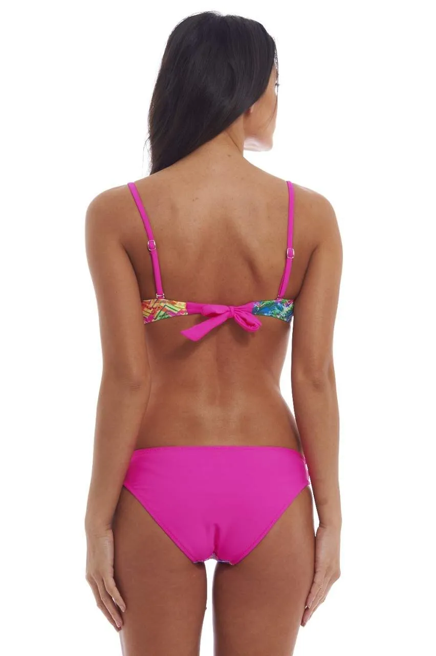 Bandeau Geometric Print Bikini