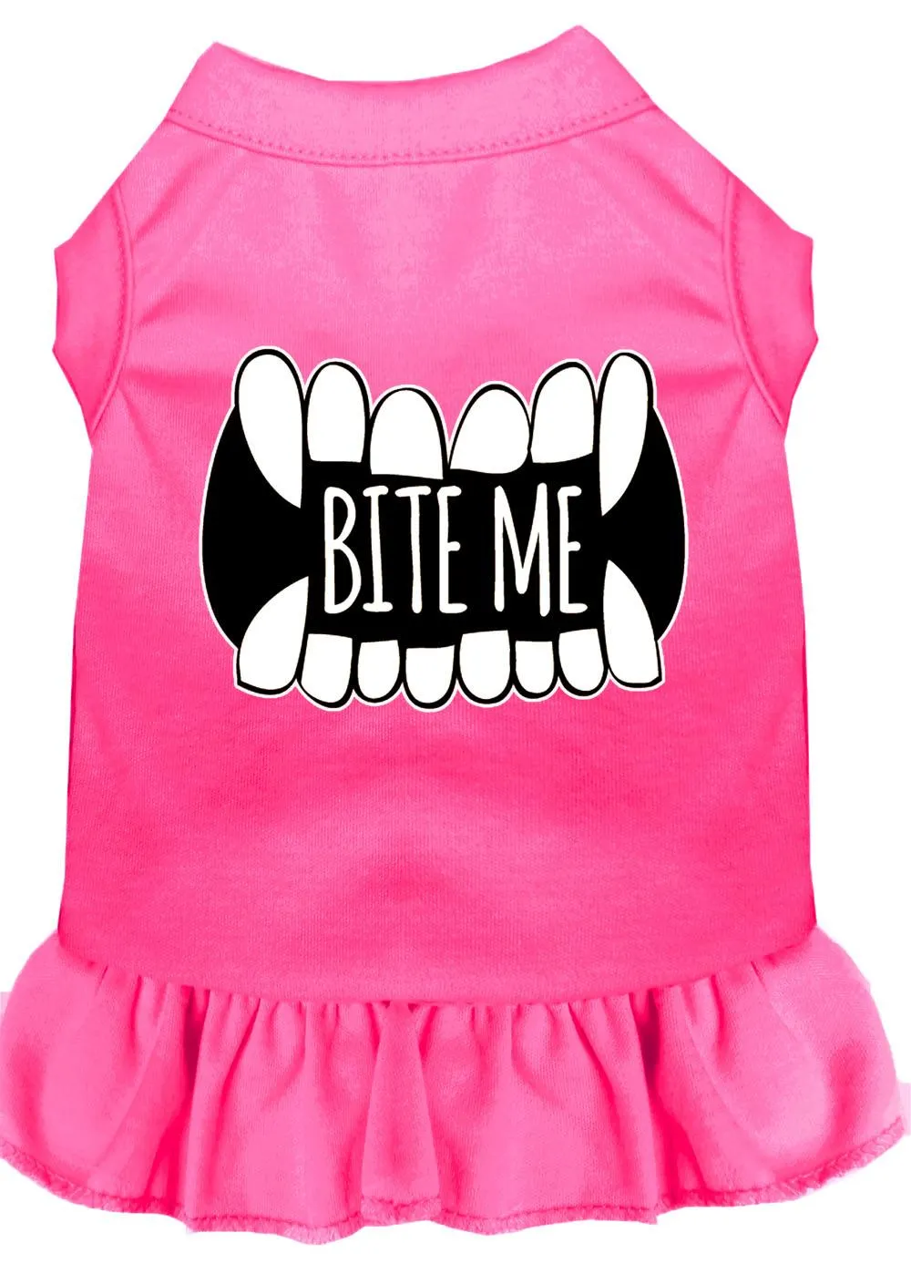 Bite Me Screen Print Dog Dress Bright Pink Xxl (18)