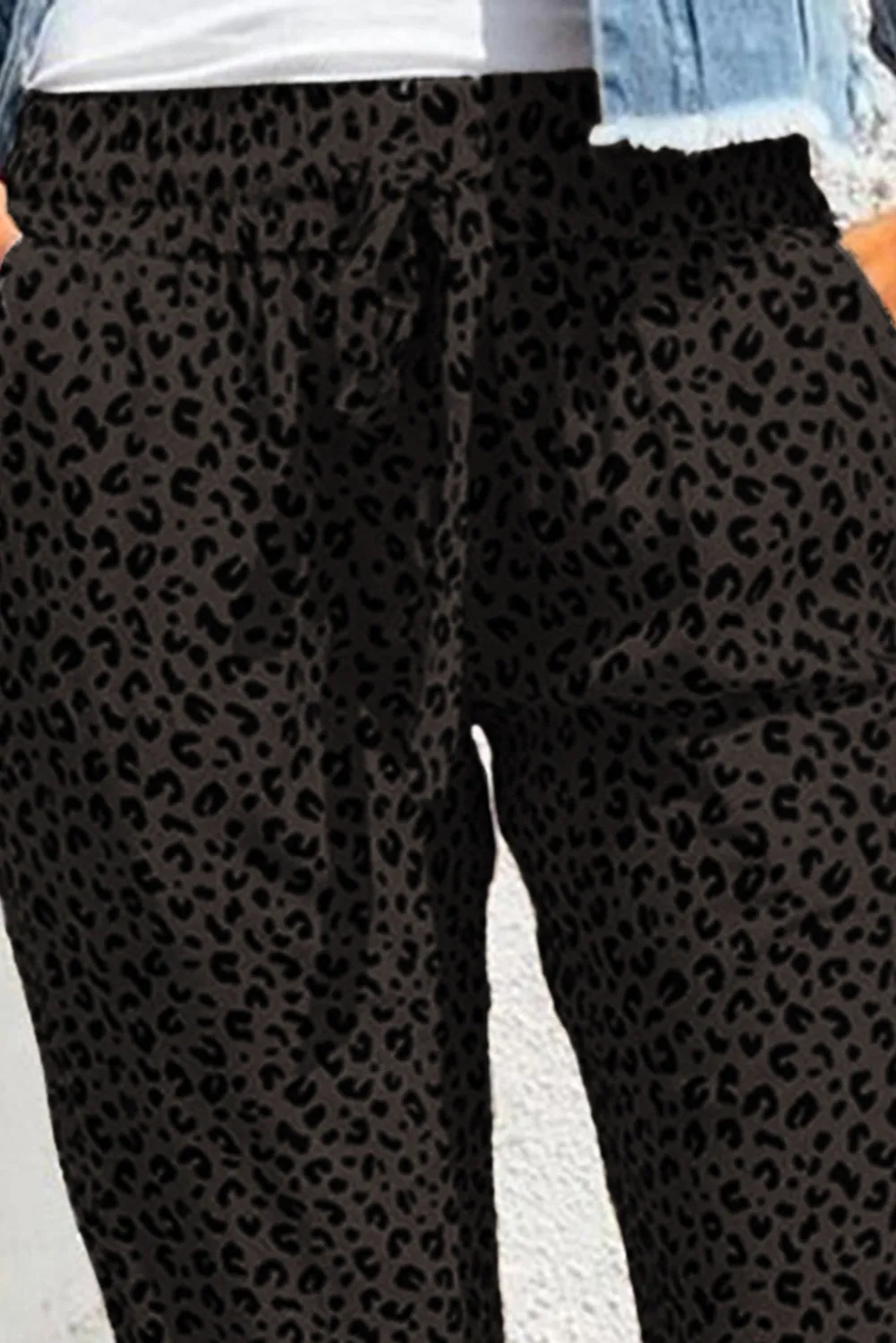 Black Breezy Leopard Joggers