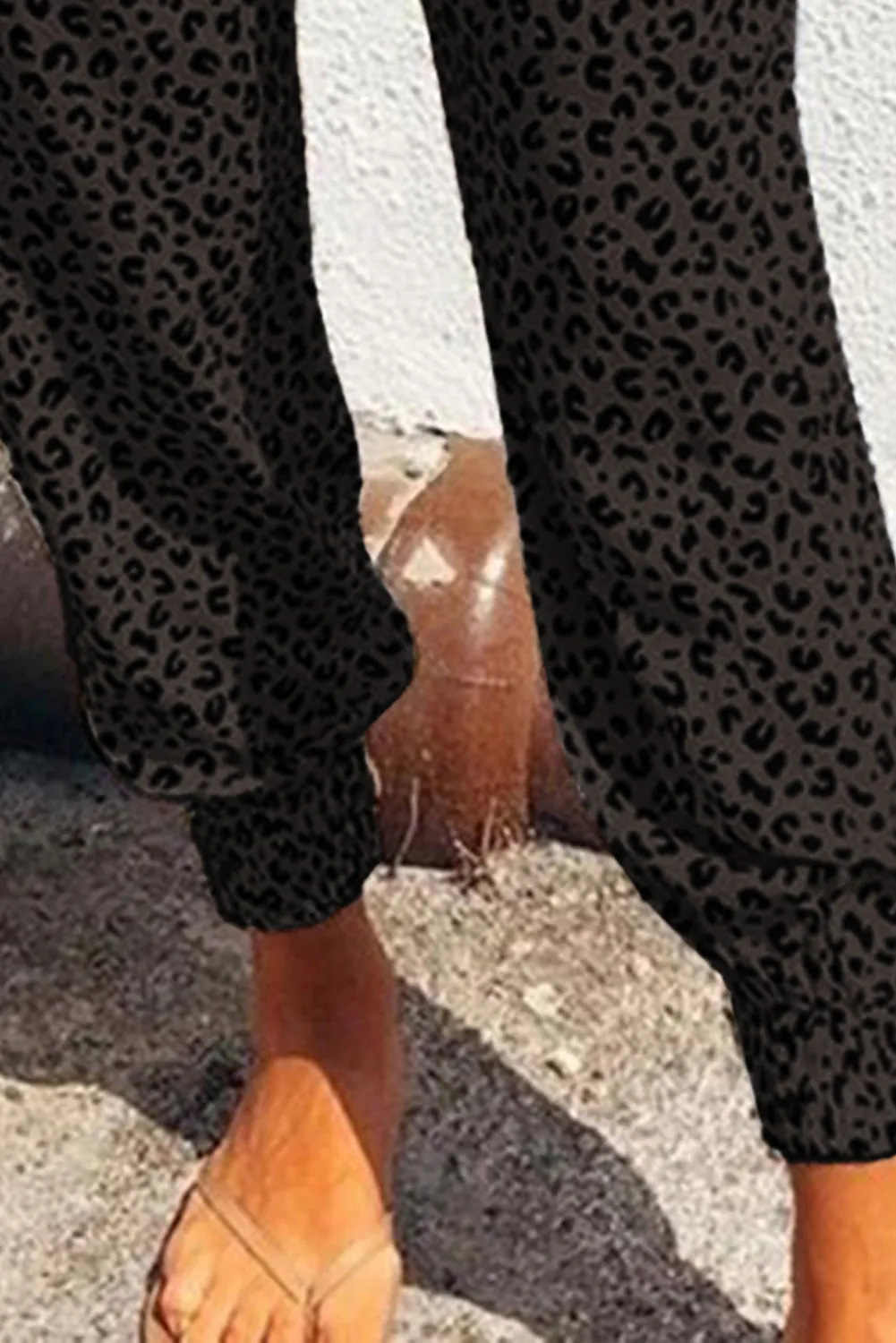 Black Breezy Leopard Joggers