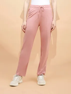 Blush Pink Cotton Blend Regular Fit Lower For Women