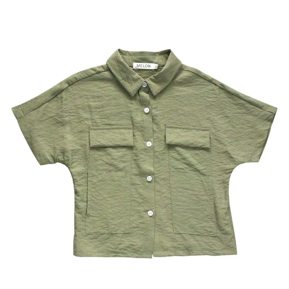 Boxy Relaxed Shirt, Olive