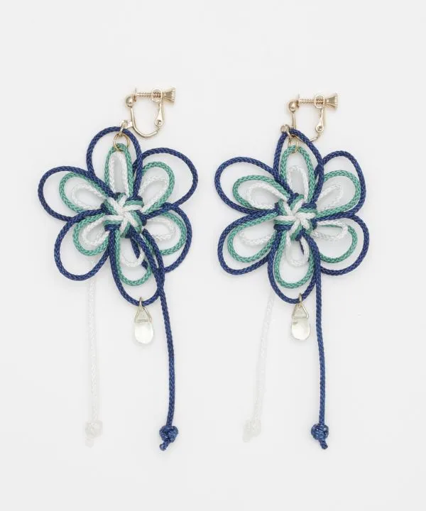 Braid Flower Clip Earrings