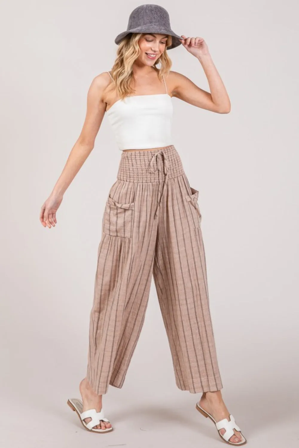 Breezy Bay Cotton Gauze Wash Stripe Pants