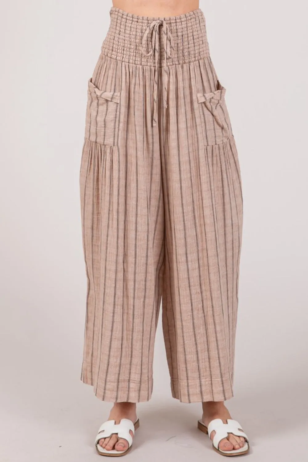 Breezy Bay Cotton Gauze Wash Stripe Pants