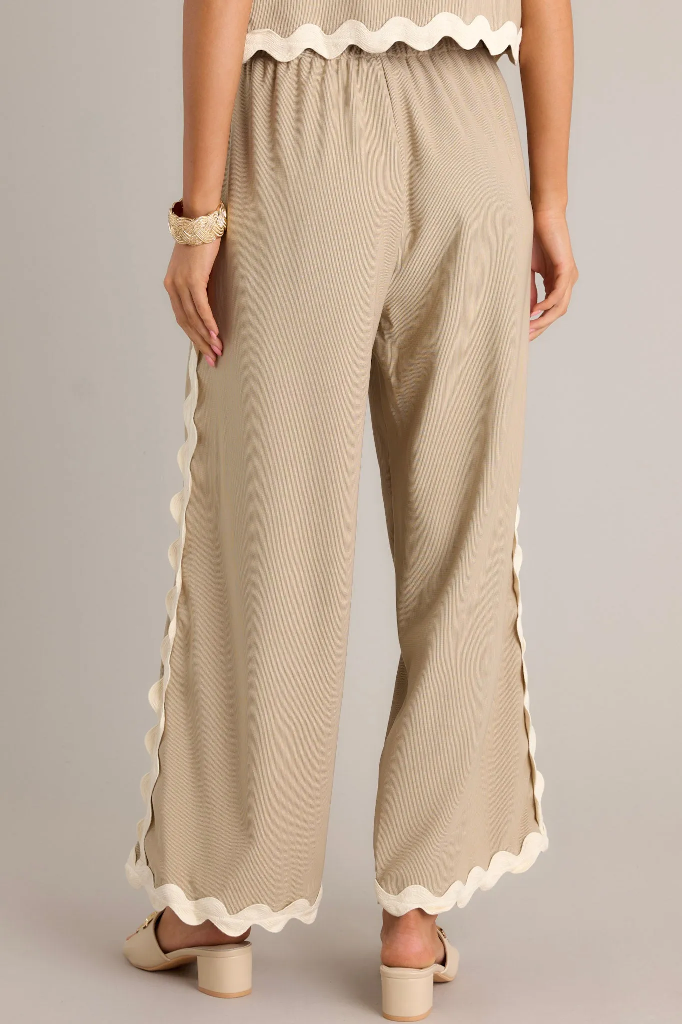 Breezy Charm Taupe Ricrac Pants