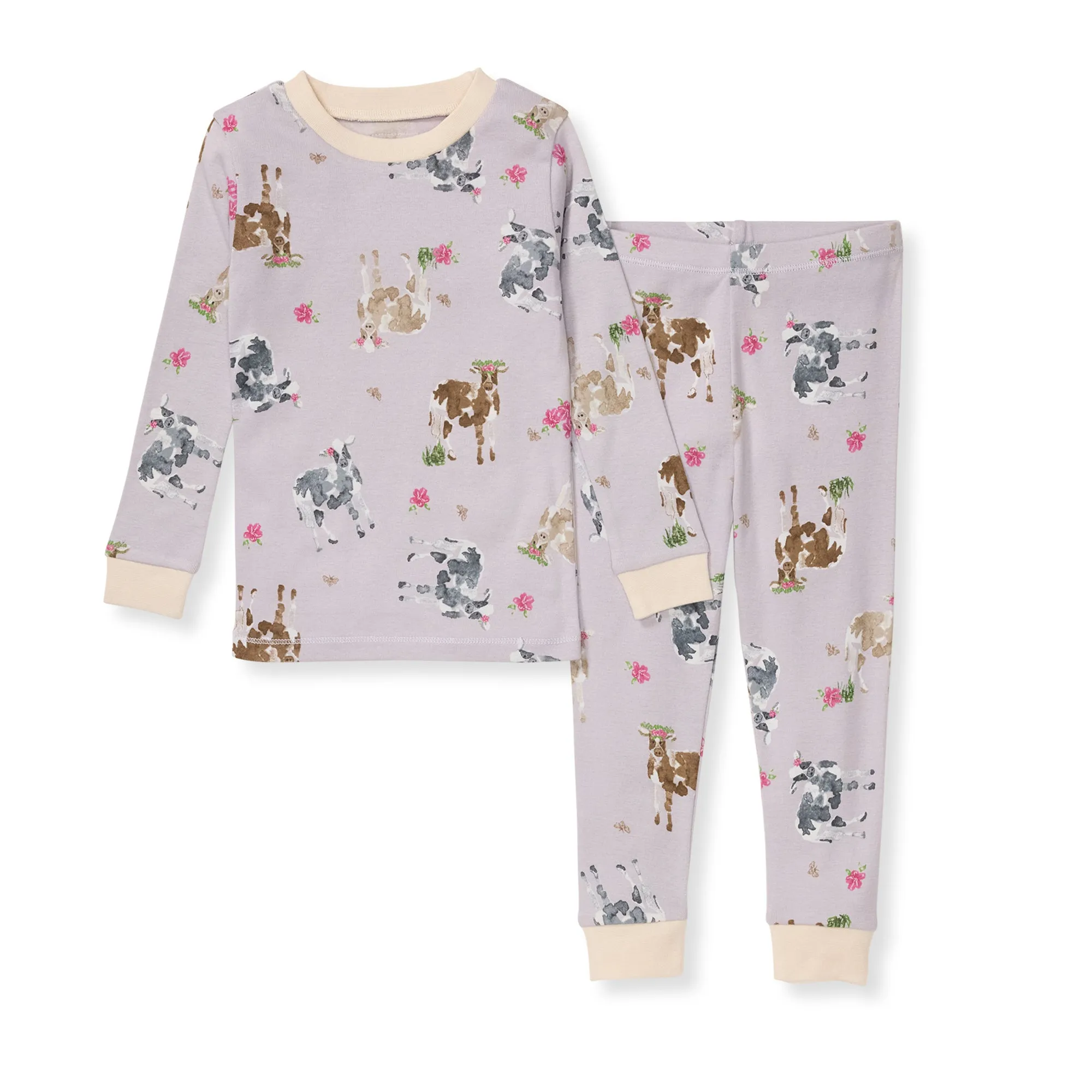 Burt's Bees Organic Snug Fit Two-Piece Pajamas Miss Moo