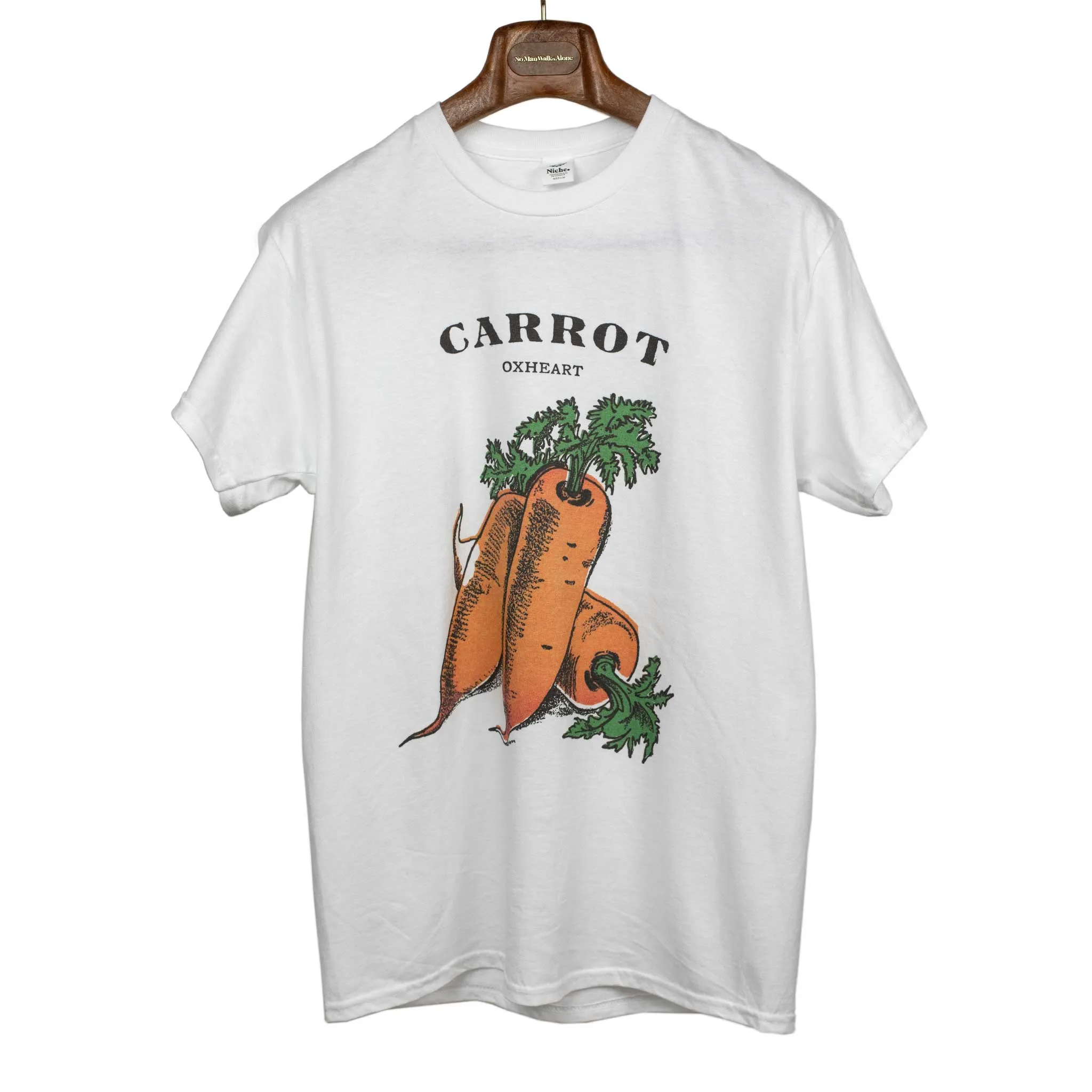 Carrot print t-shirt in white cotton