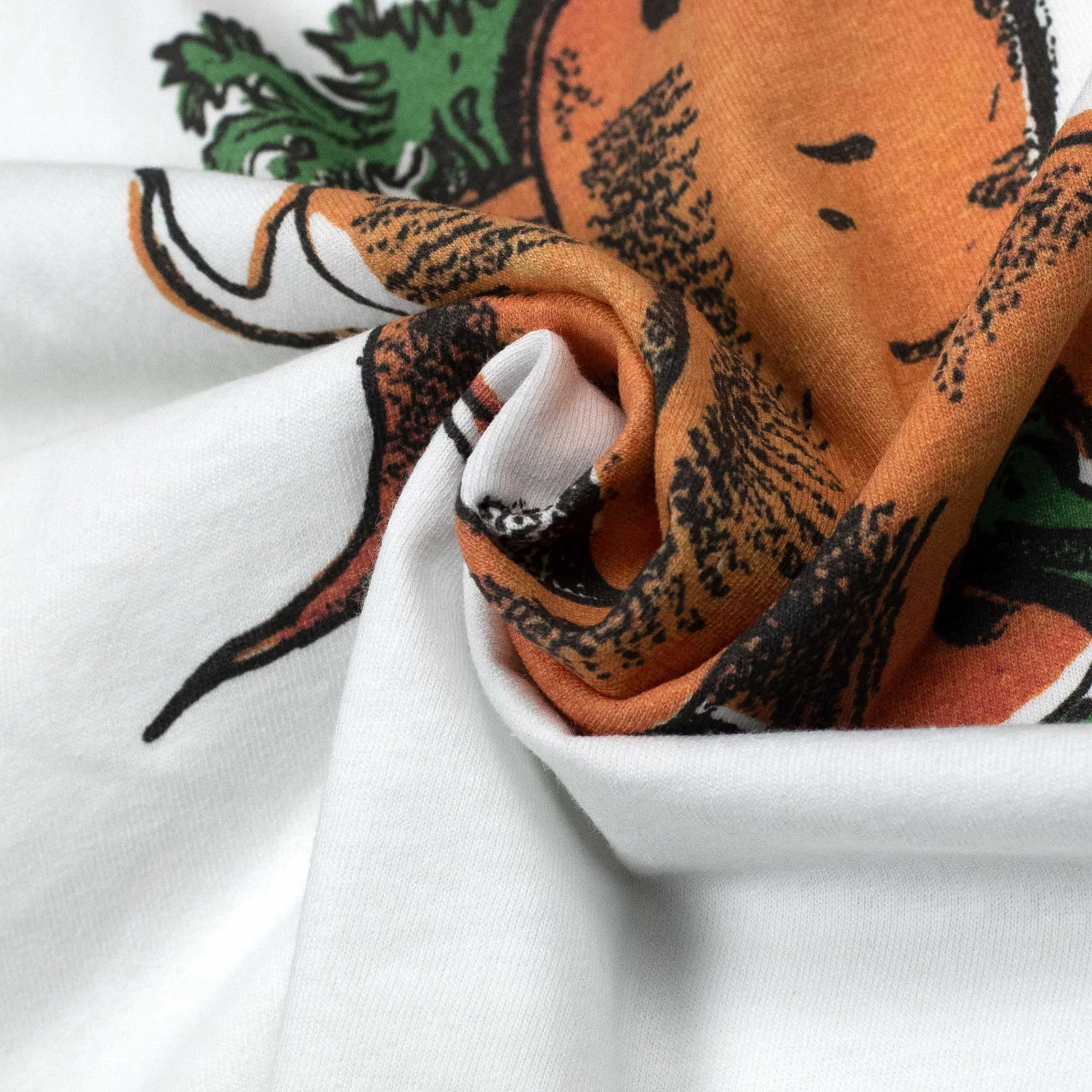 Carrot print t-shirt in white cotton