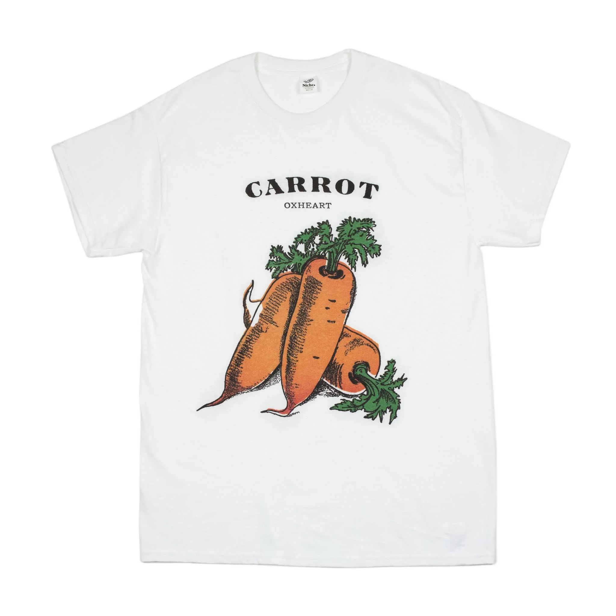 Carrot print t-shirt in white cotton