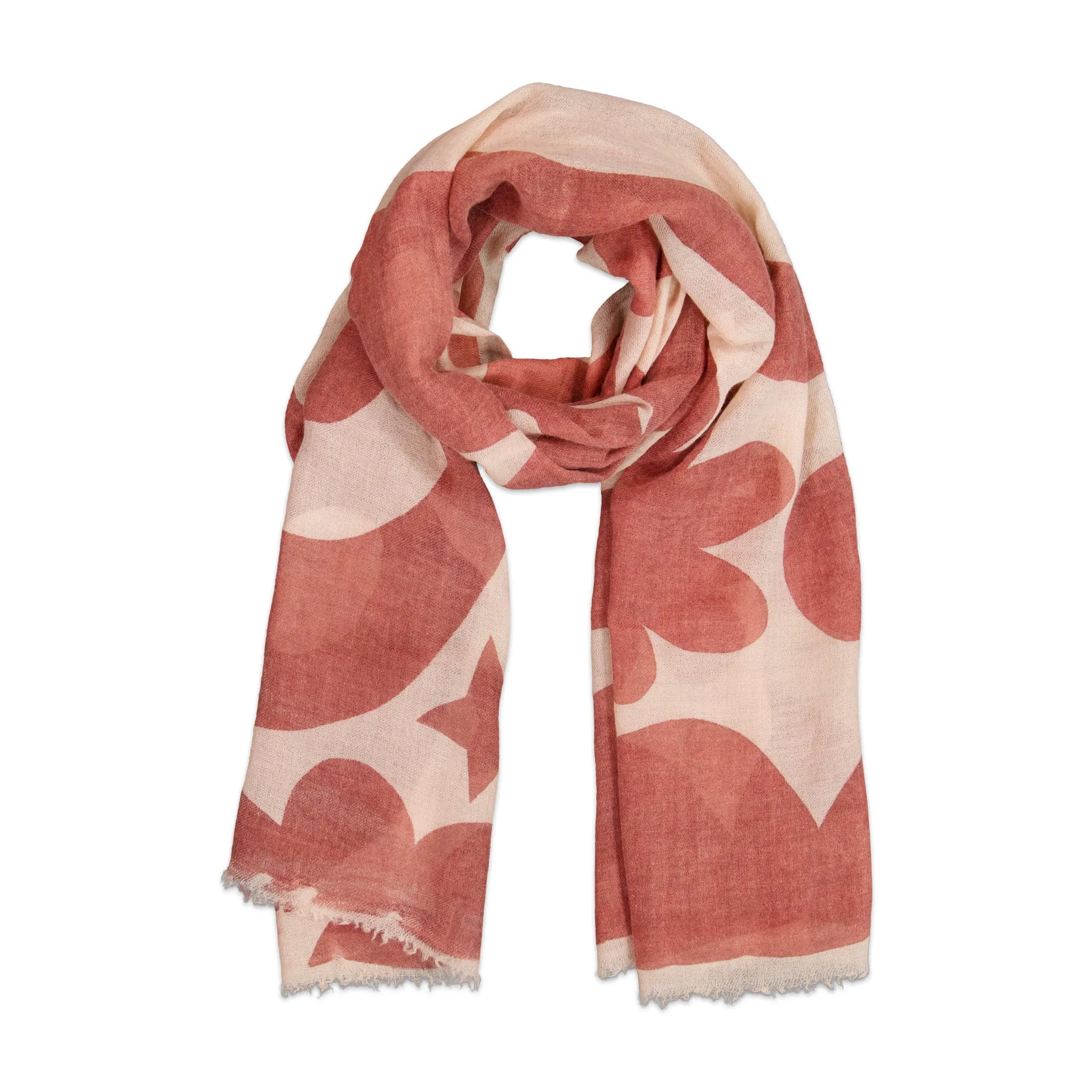 Cashmere Shawl in Butterfly Print - Madder