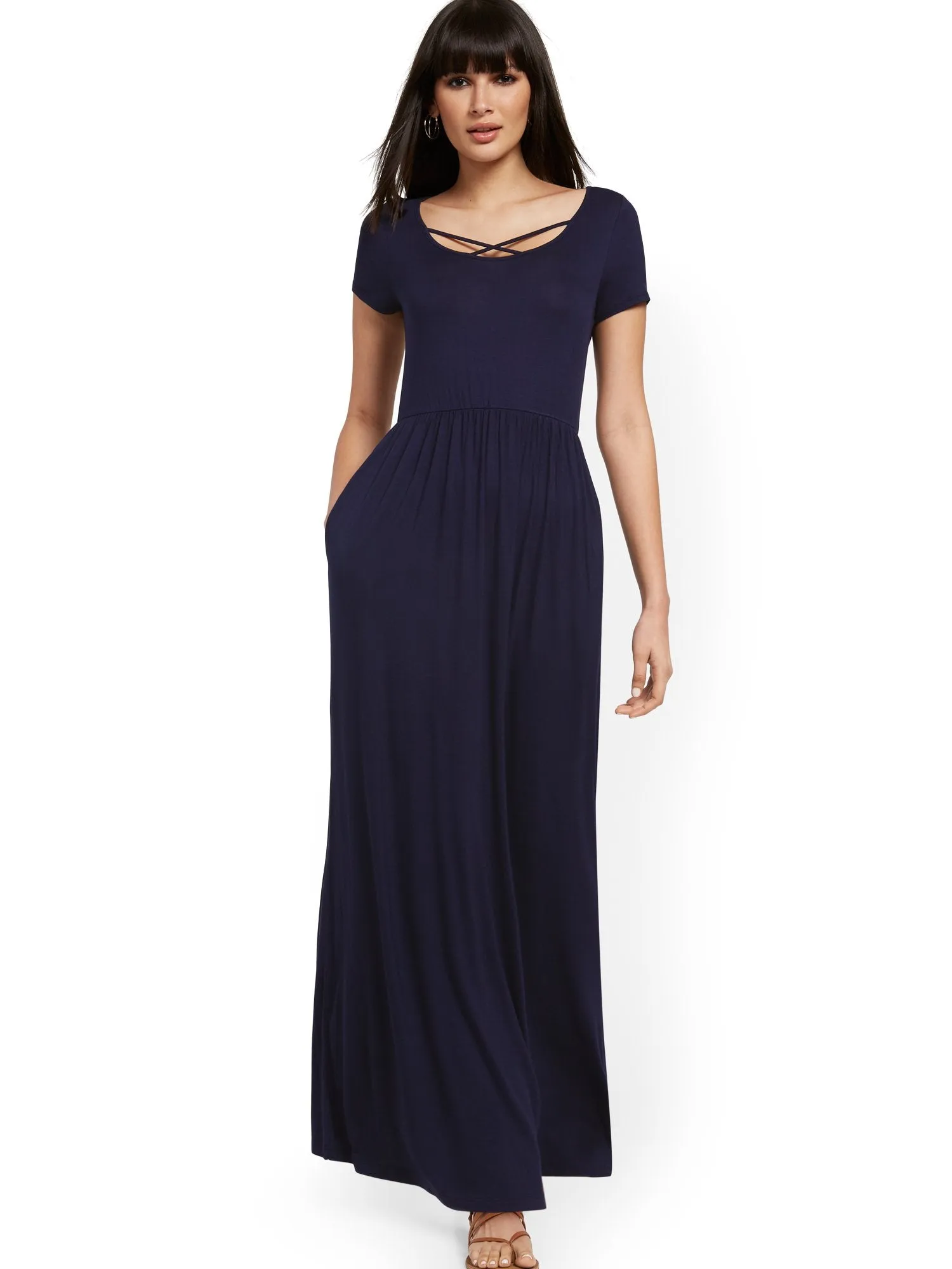 Crisscross-Front Maxi Dress