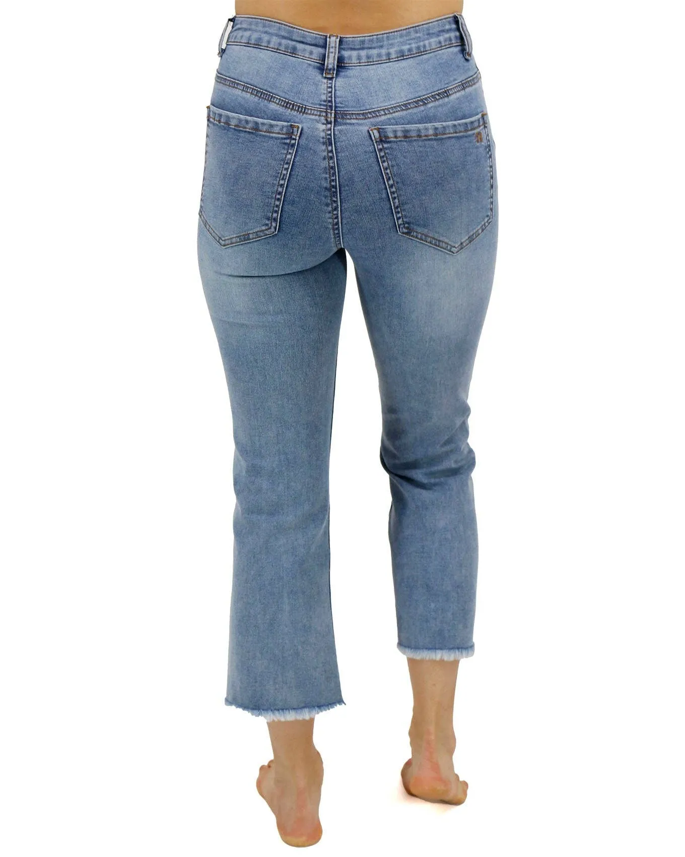 Crop Flare Denim in Medium Standard Wash