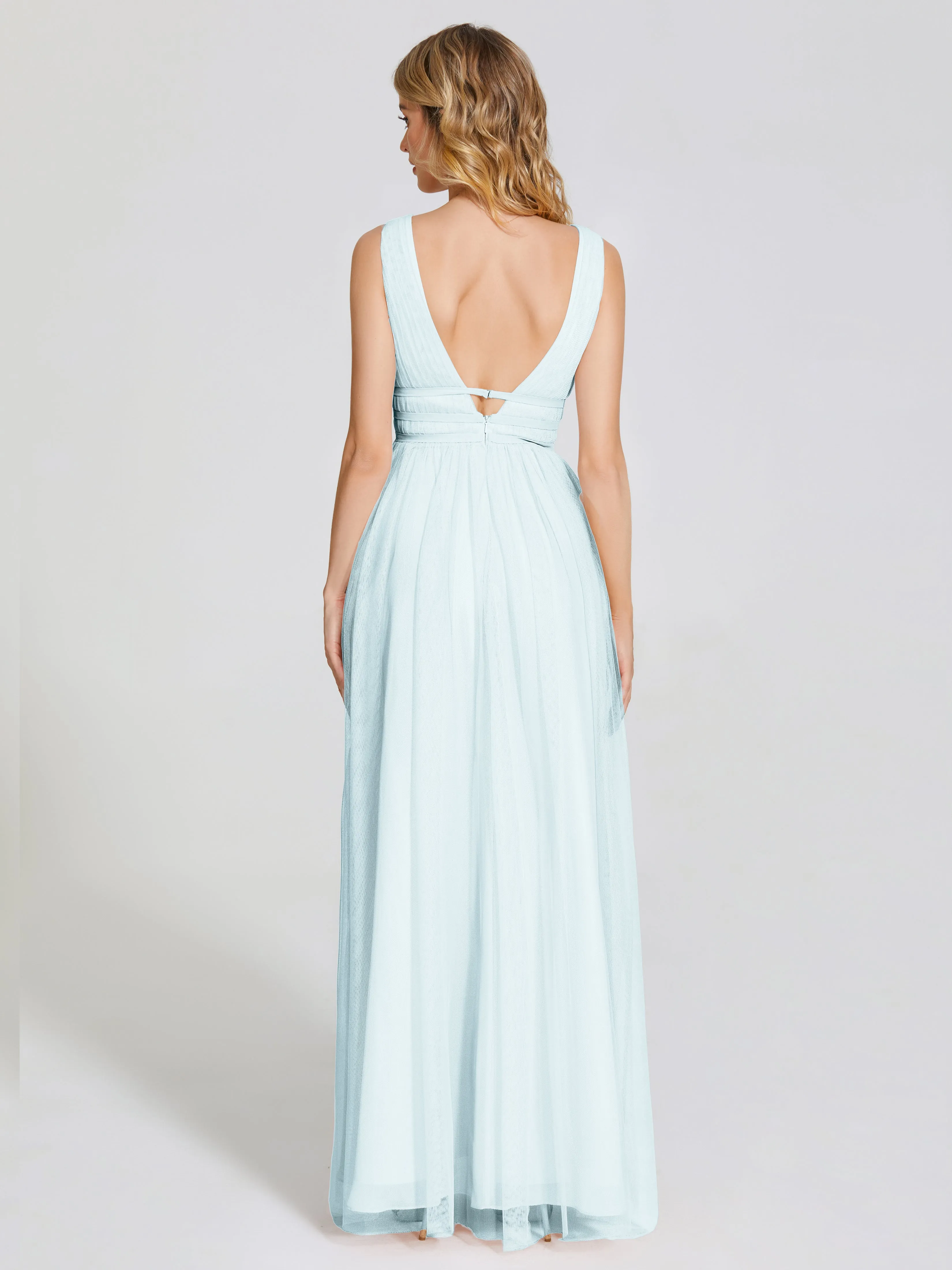 Elliana Flowy V-neck Tulle Bridesmaid Dresses