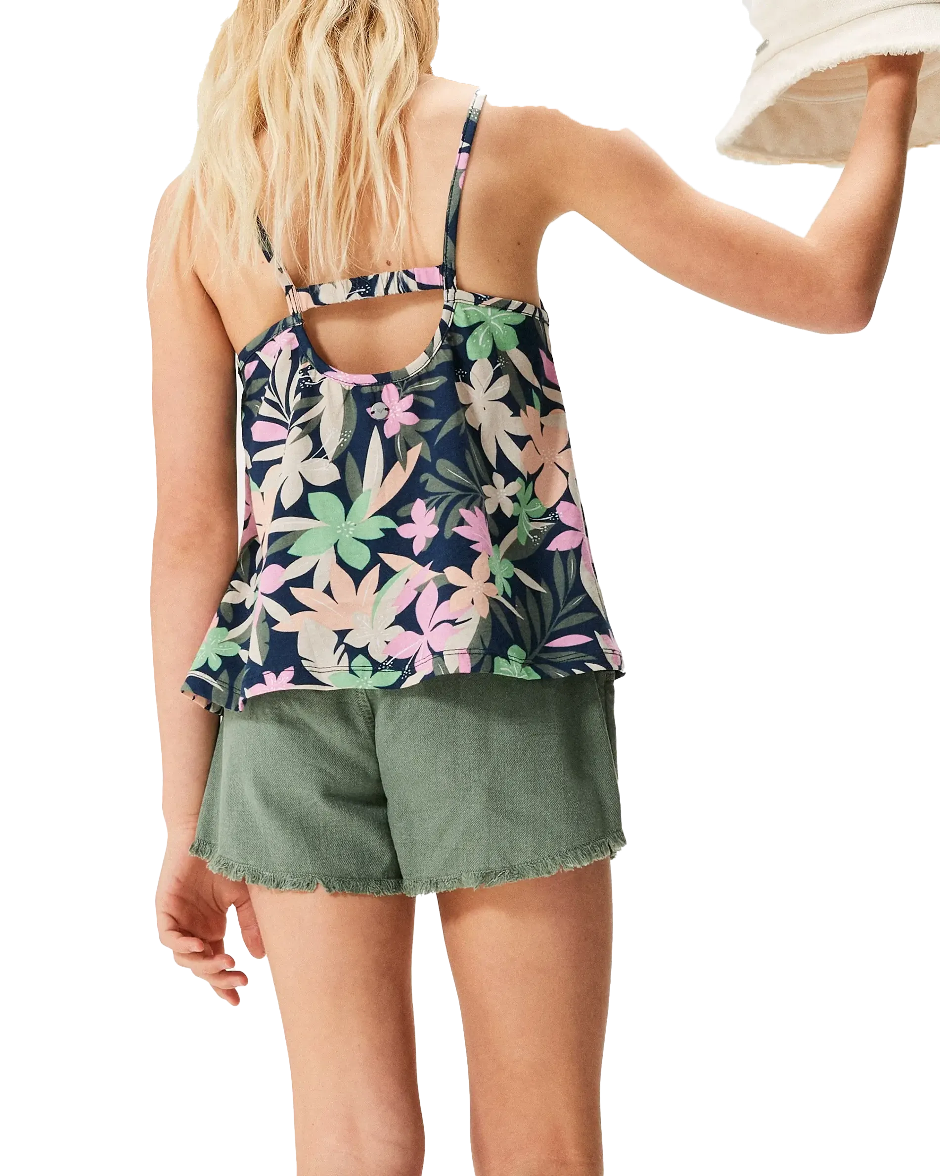 Girls Scenic Route Twill Shorts in Agave Green