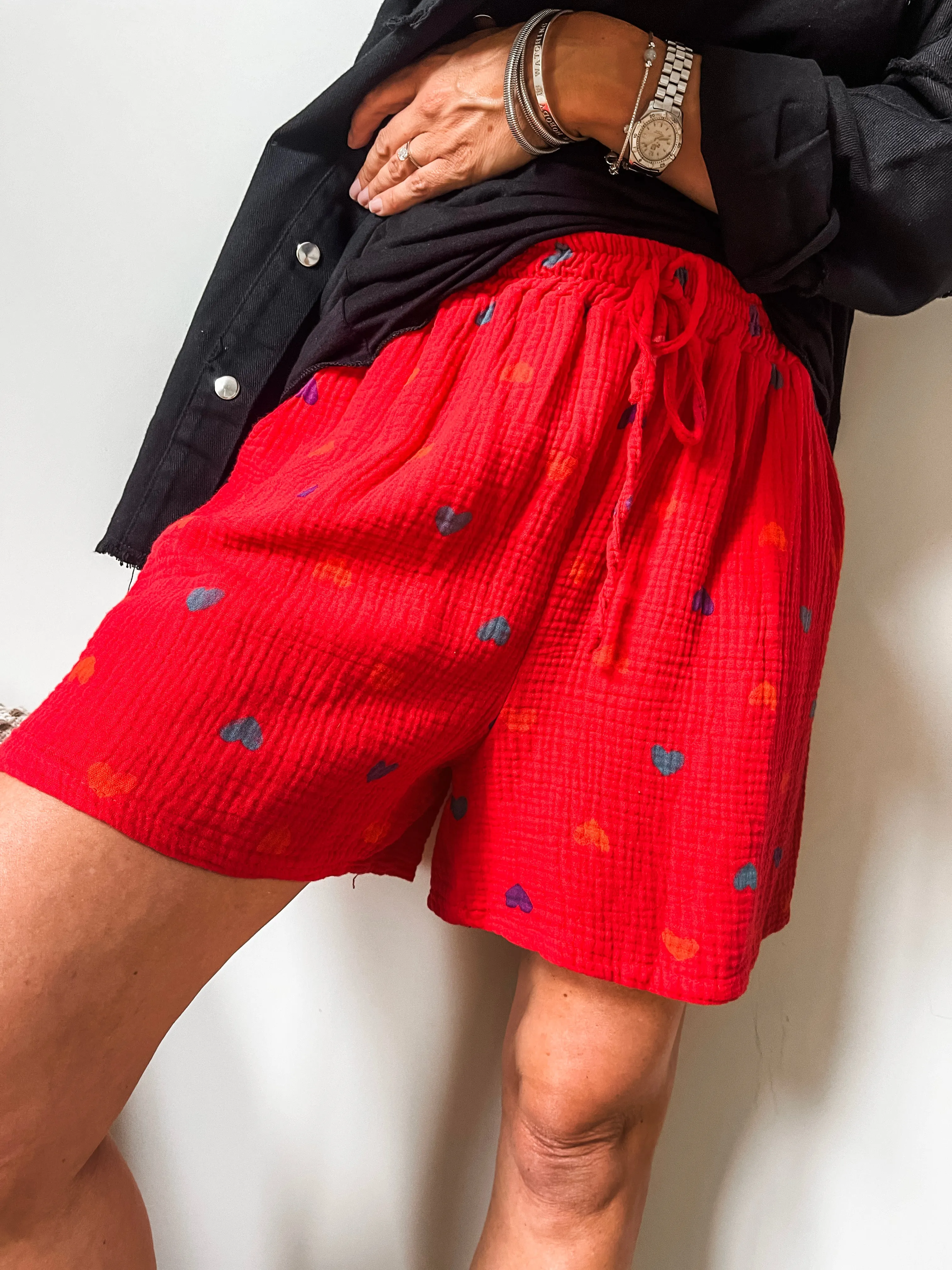 Hearts Cotton Shorts