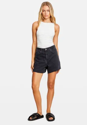 HI LINE SHORT WASHED BLACK