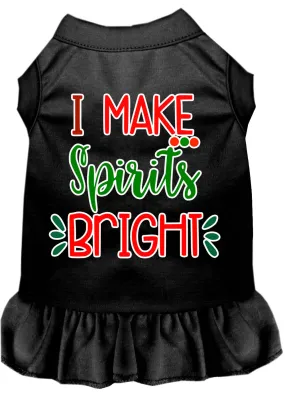 I Make Spirits Bright Screen Print Dog Dress Black Med