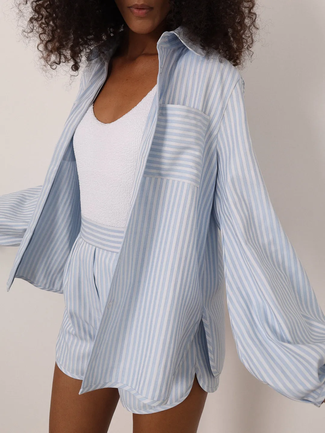 Imogen Candy Stripe Shorts | Blue/White