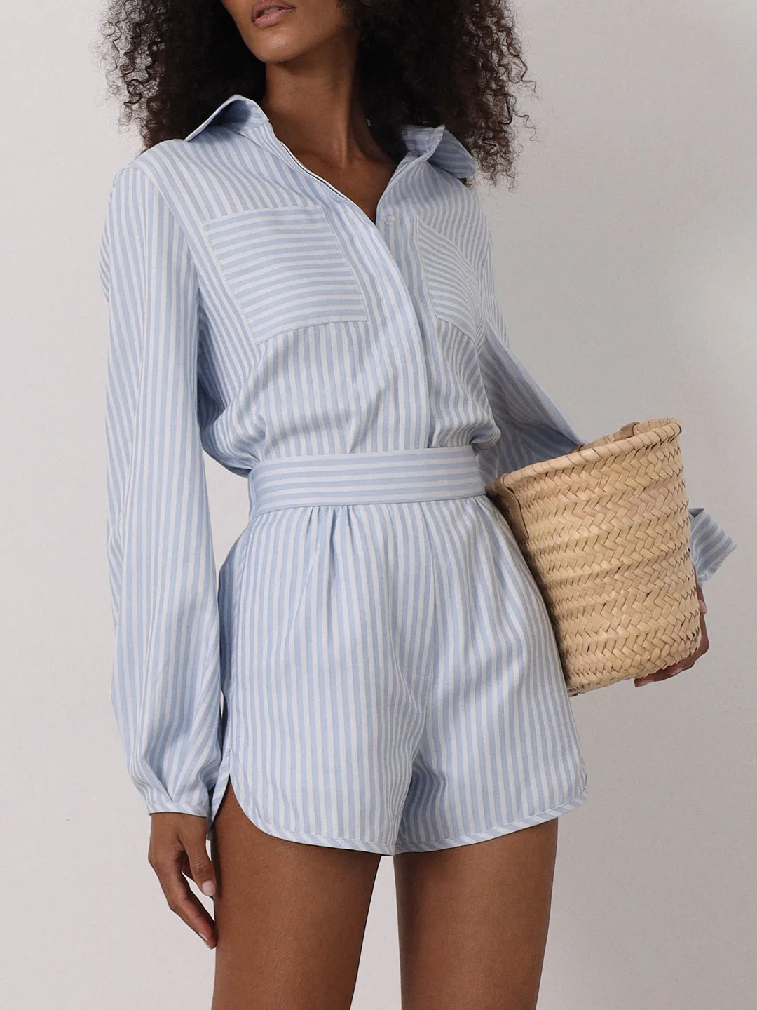 Imogen Candy Stripe Shorts | Blue/White