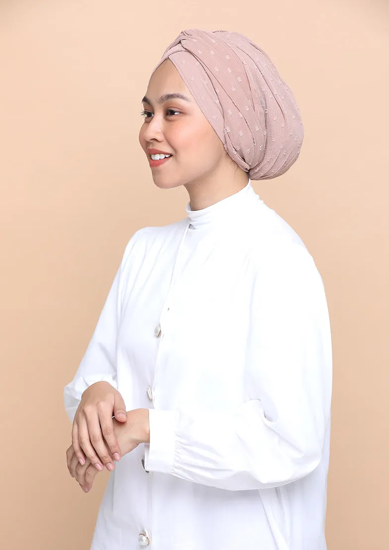 Latte- Cap Shawl- Mosaic Butti Chiffon