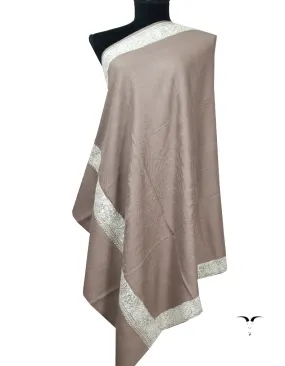 Light Brown Embroidery Pashmina Shawl 7309