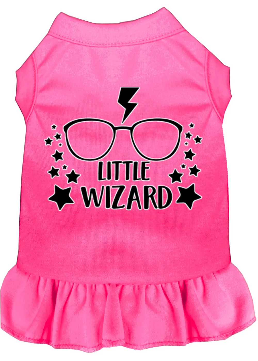 Little Wizard Screen Print Dog Dress Bright Pink Xs (8)