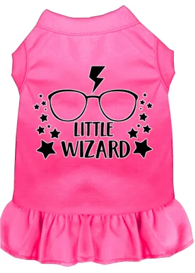 Little Wizard Screen Print Dog Dress Bright Pink Xs (8)