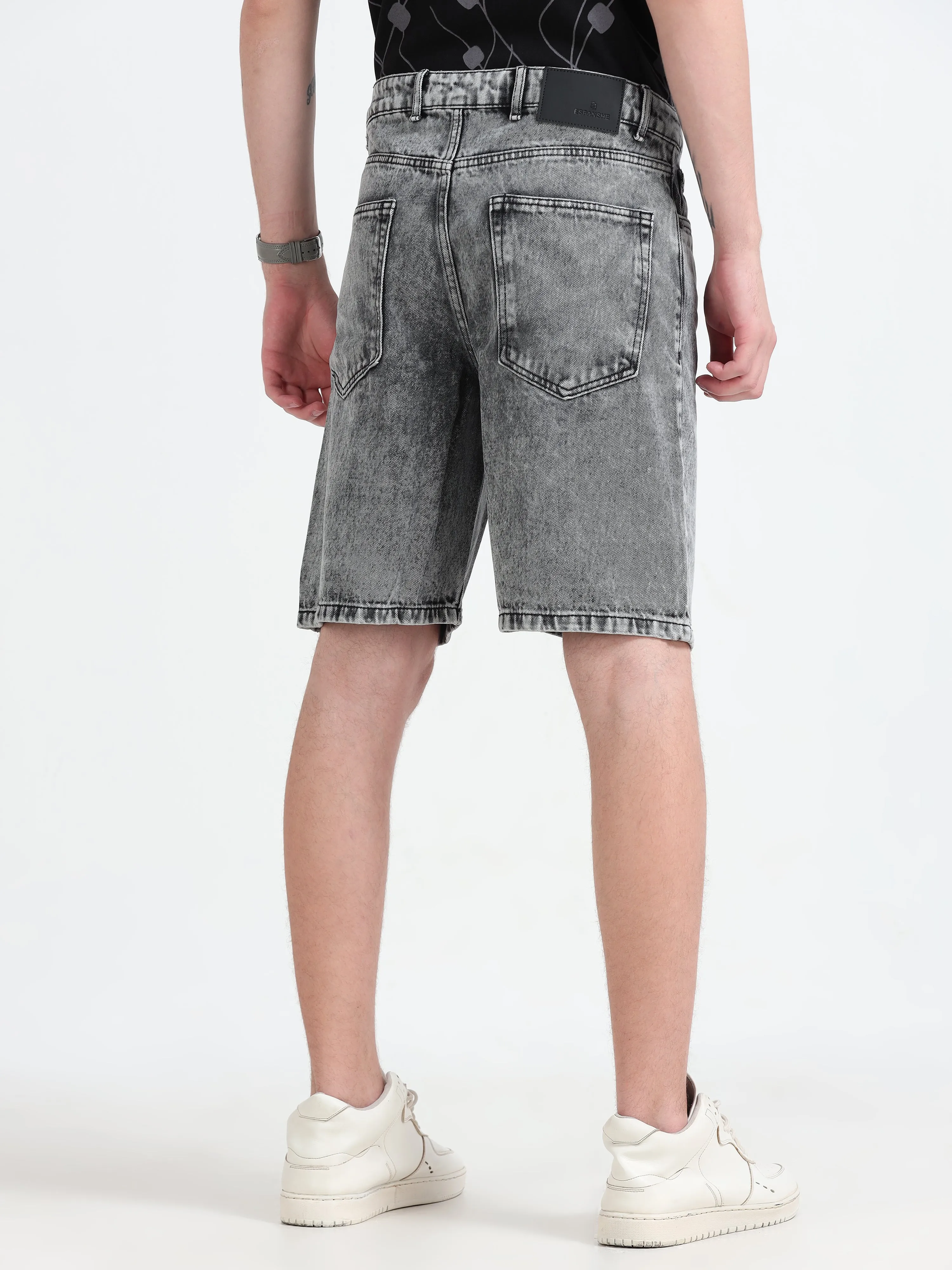 Marlowe - Relaxed Denim Shorts - Gray Shade