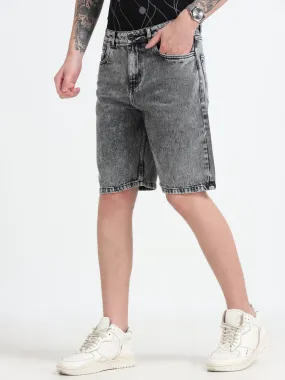 Marlowe - Relaxed Denim Shorts - Gray Shade