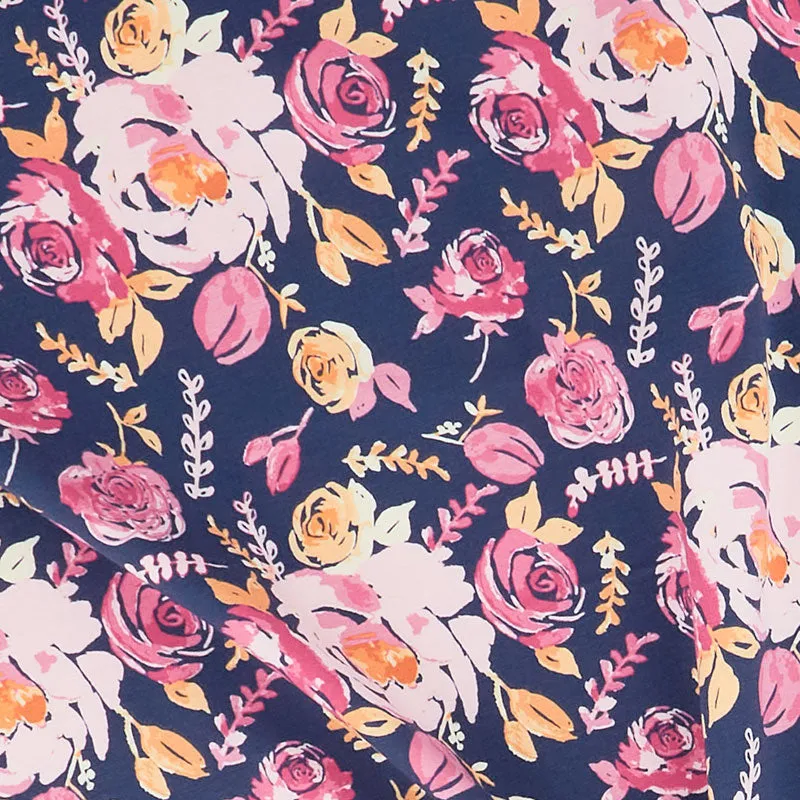 Melissa Mora - Floral Navy Knit Yardage