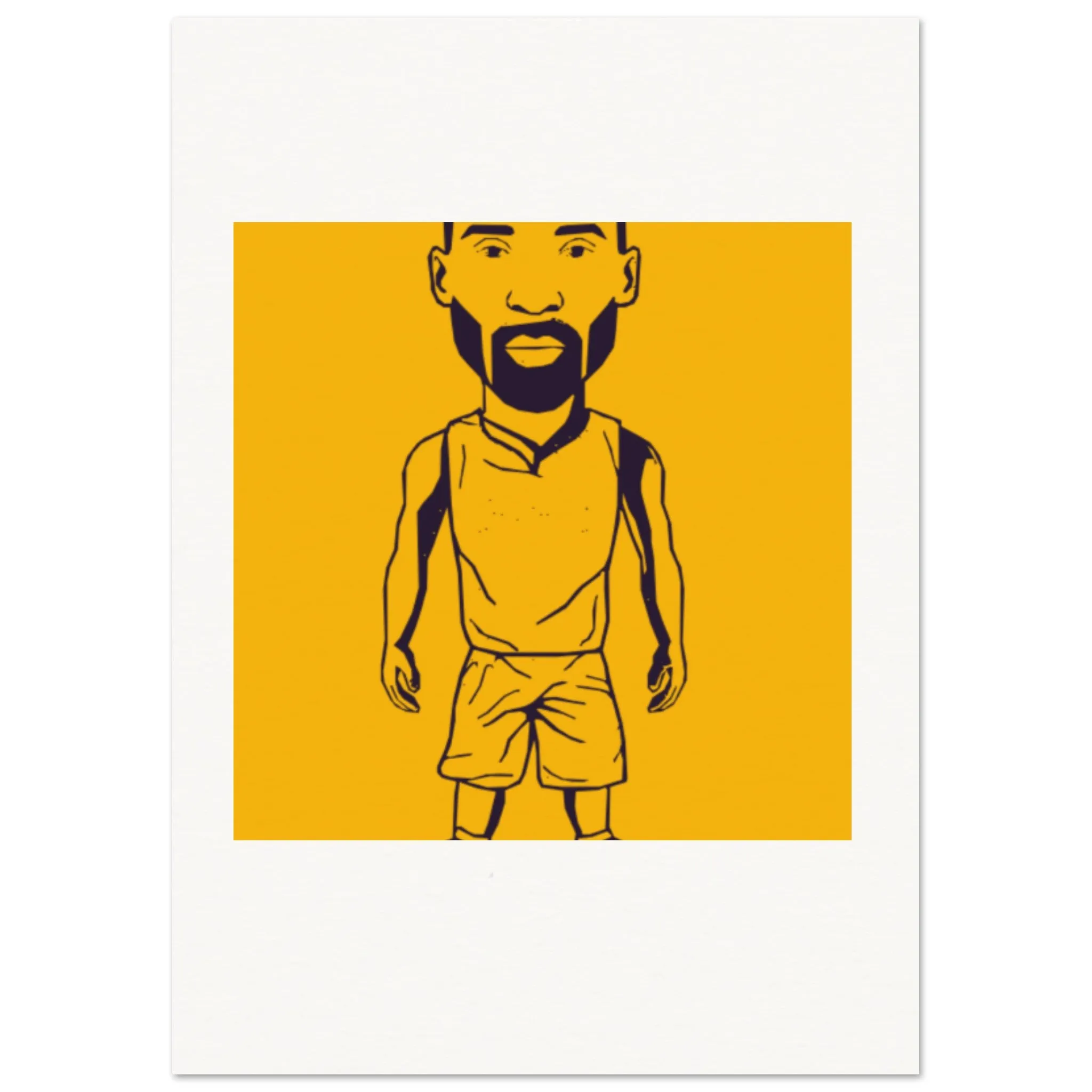 Men's Basketball Player Graphic T-Shirt in Yellow 17