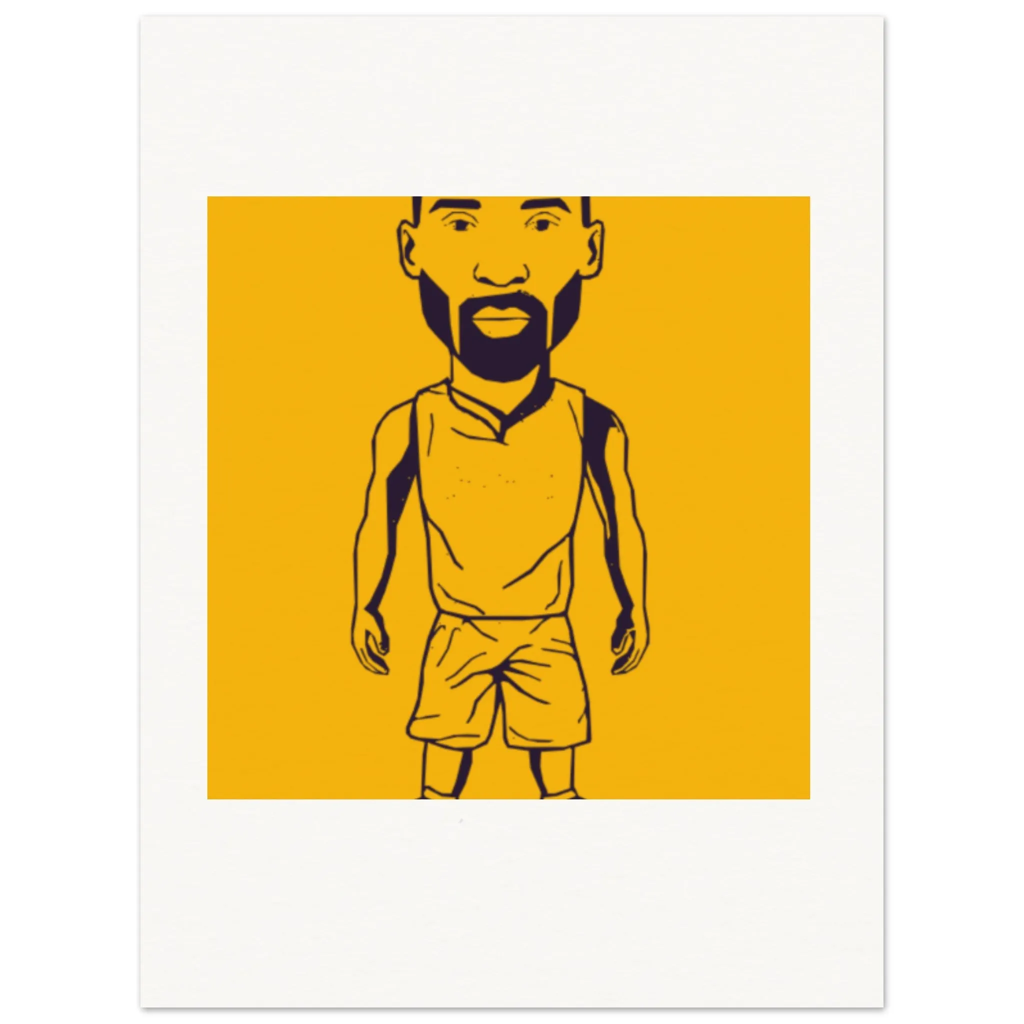 Men's Basketball Player Graphic T-Shirt in Yellow 17