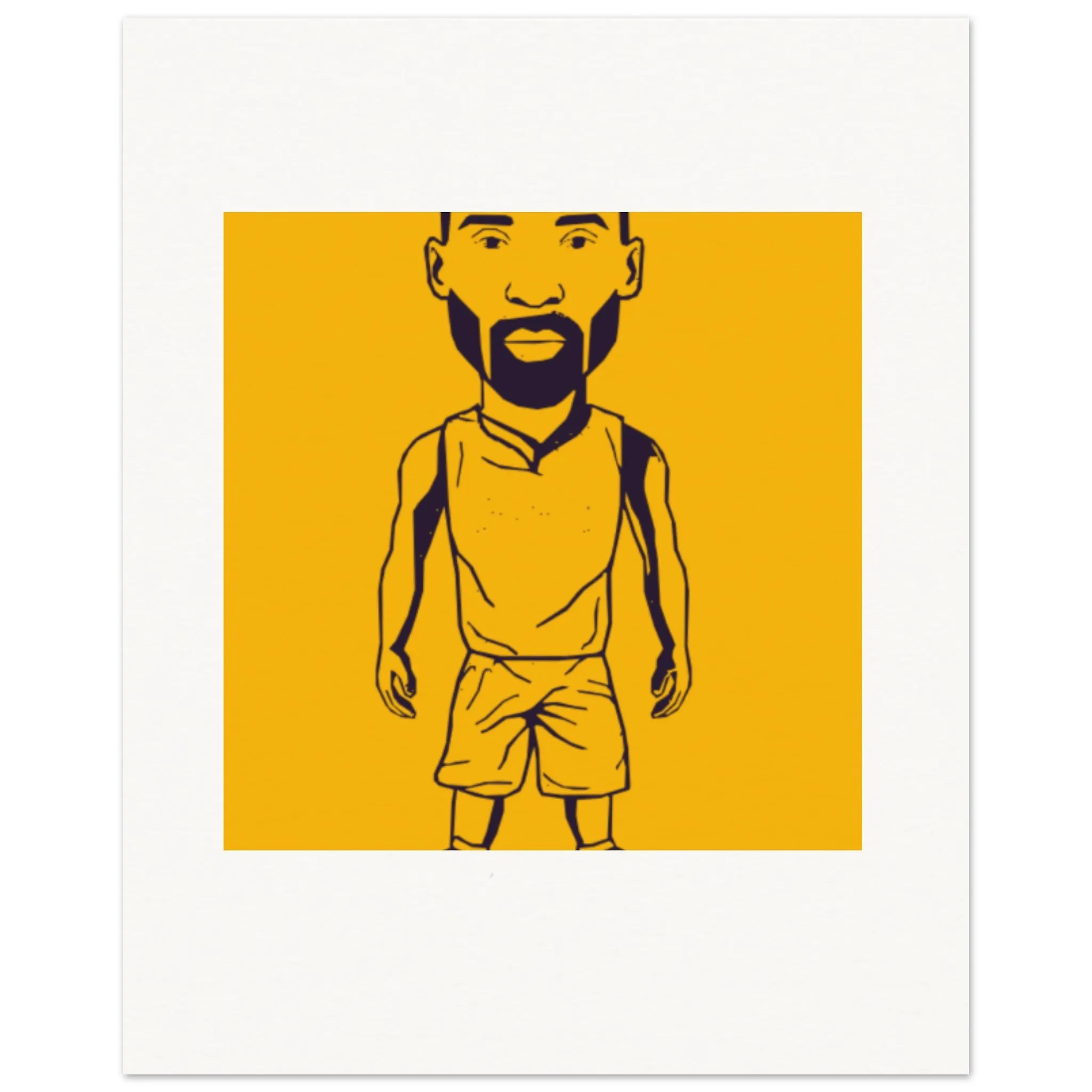 Men's Basketball Player Graphic T-Shirt in Yellow 17