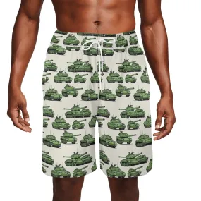 Mens Comic Tanks Mesh Shorts Sea Life Swim Trunks