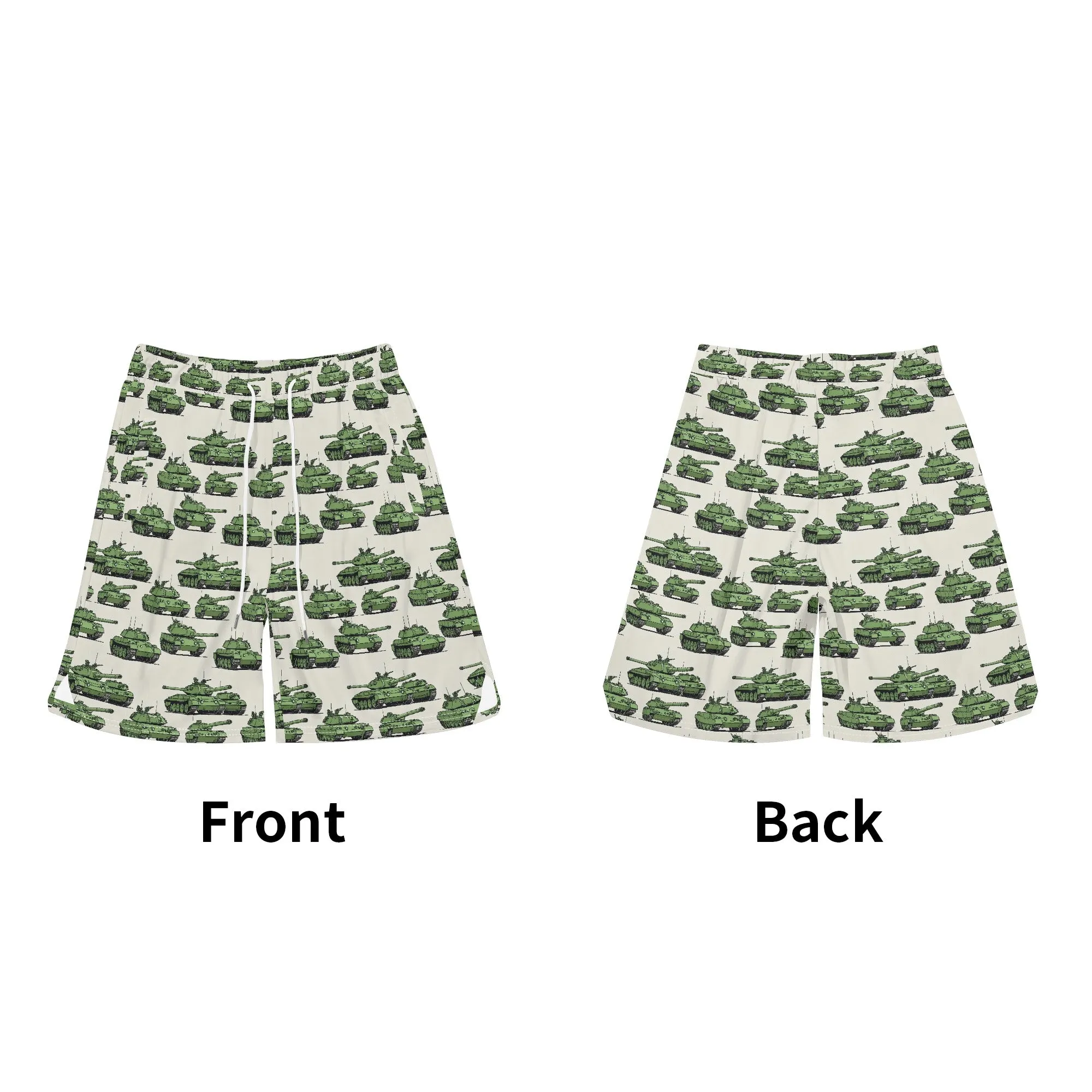 Mens Comic Tanks Mesh Shorts Sea Life Swim Trunks