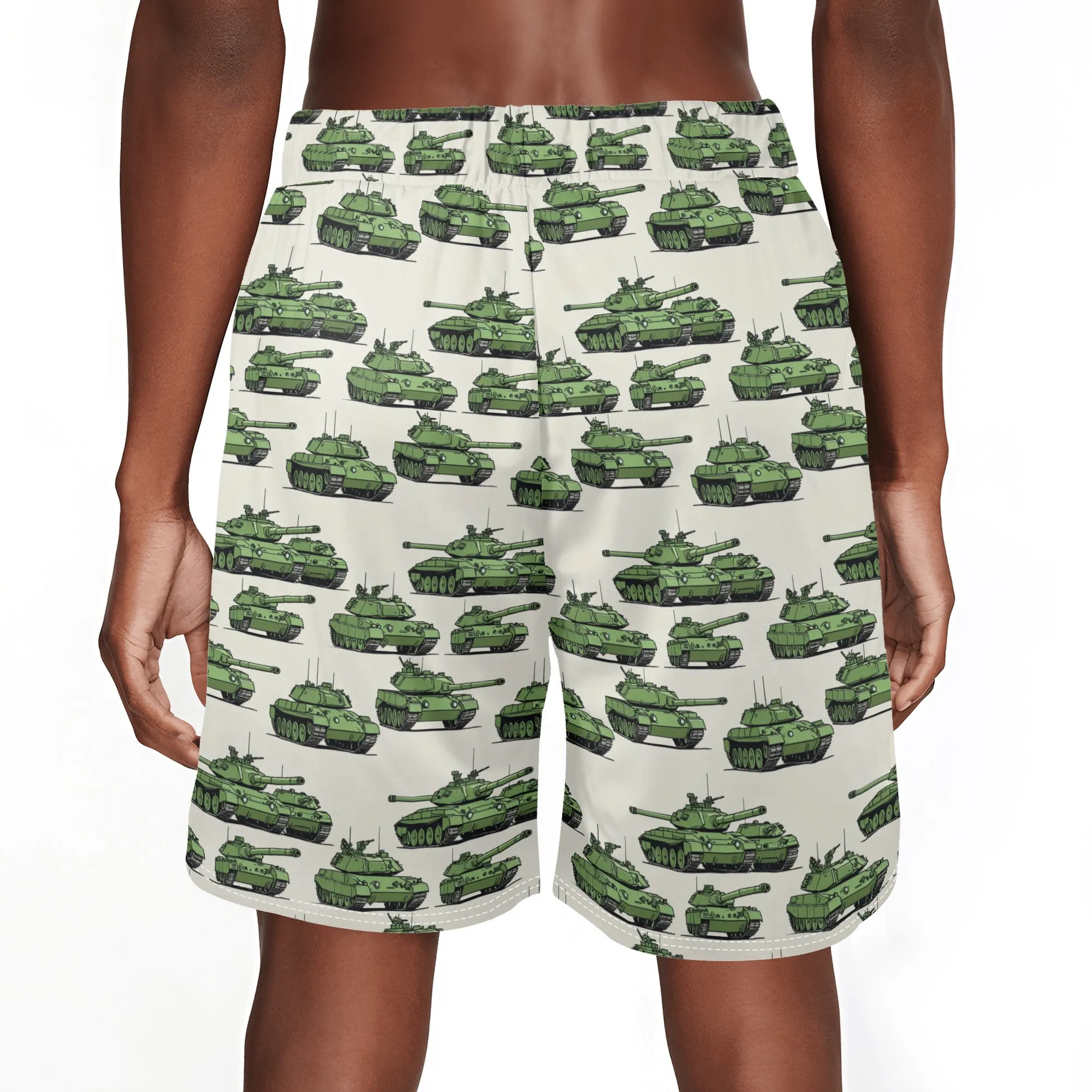 Mens Comic Tanks Mesh Shorts Sea Life Swim Trunks