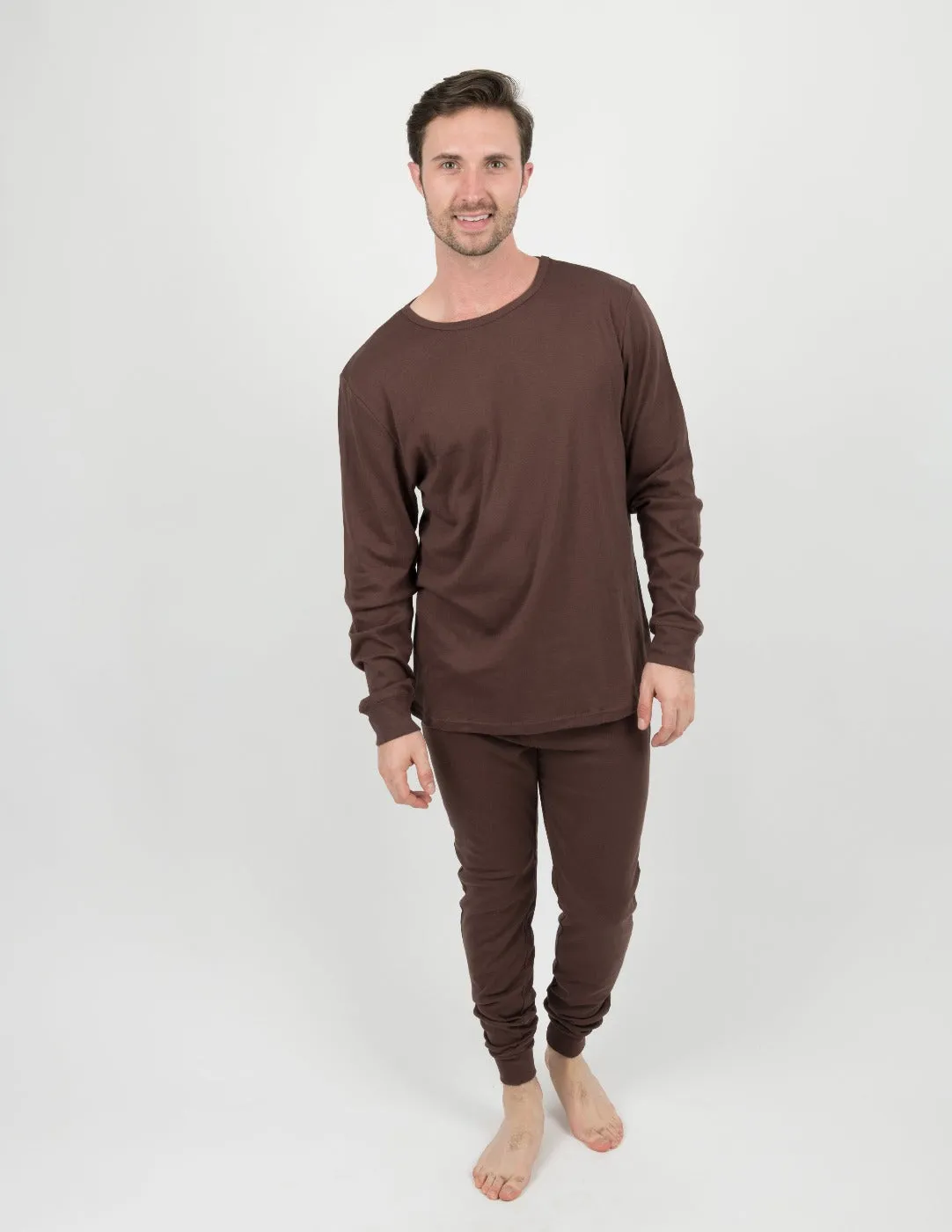 Mens Solid Brown Pajamas