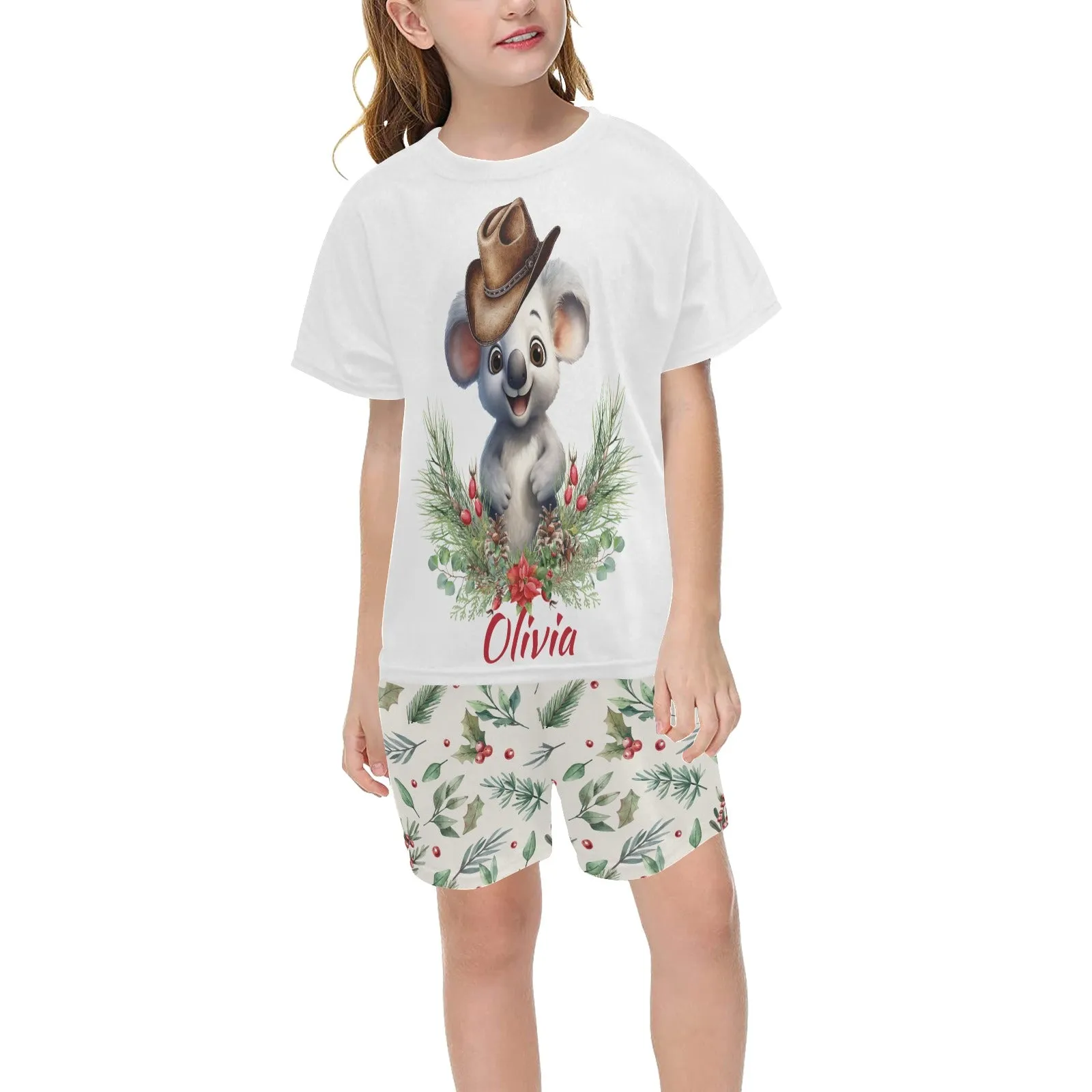 Personalised Australian Animals Country Christmas Matching Birthday Shirt and Short Sets