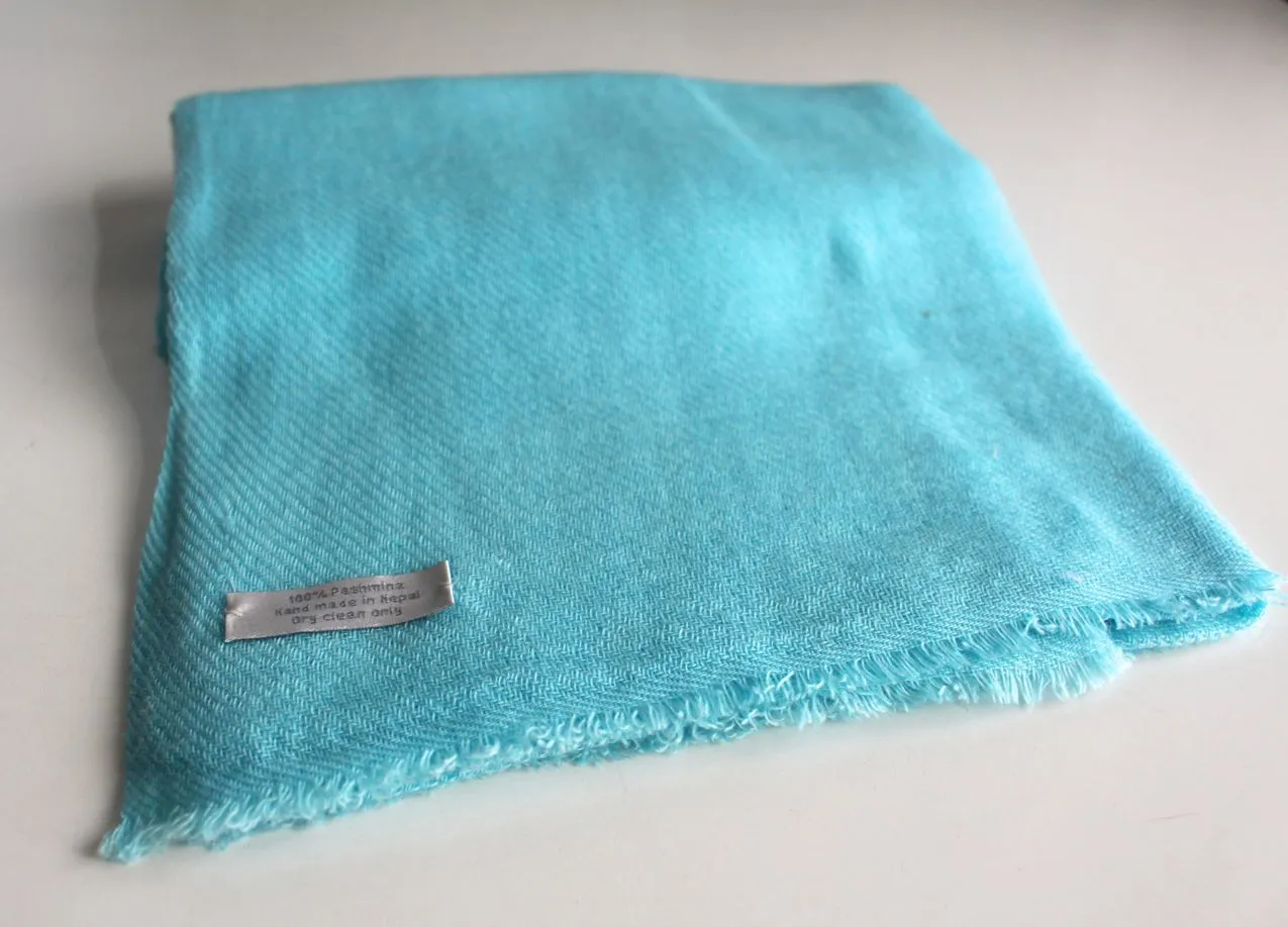 Pure Pashmina Shawl-Light Turquoise