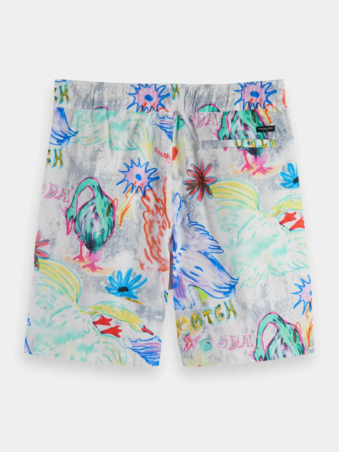 Relaxed-fit printed shorts